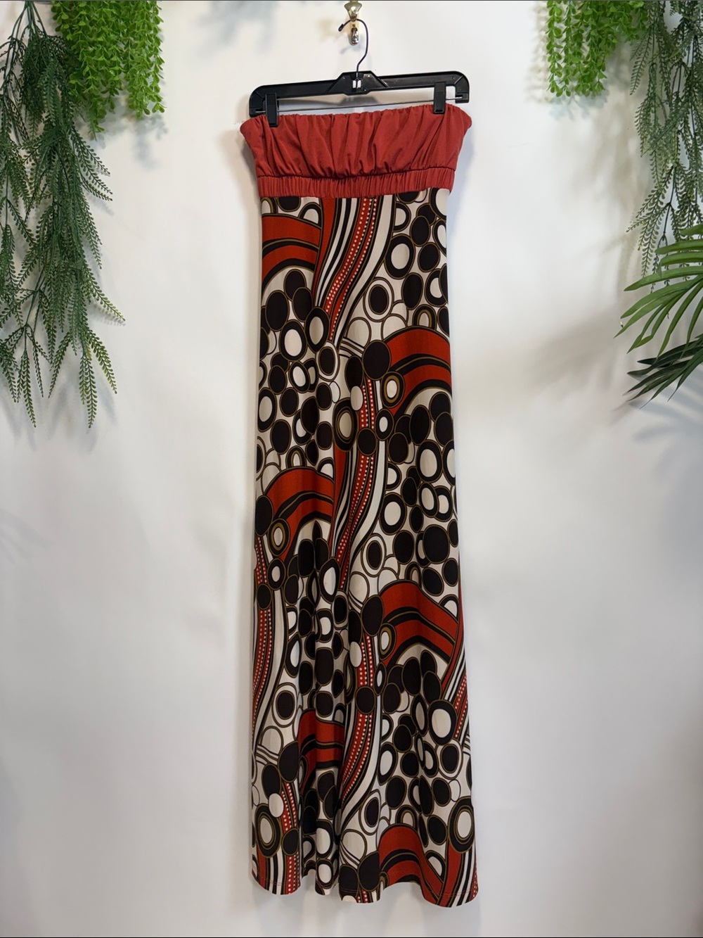 Rampage Burnt Orange Strapless Maxi Dress